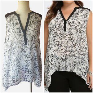 Torrid Abstract Dot Shark-bite hem Georgette Tank Sleeveless - 2